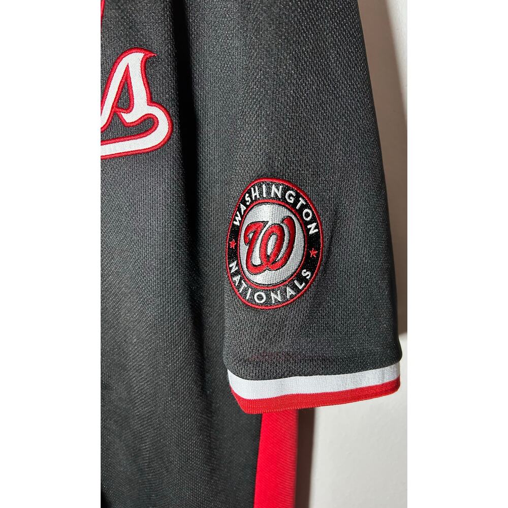 Washington Nationals 2019 MLB World Series  Black Baseball Jersey #8 Moore Sz Ld - Picture 3 of 11